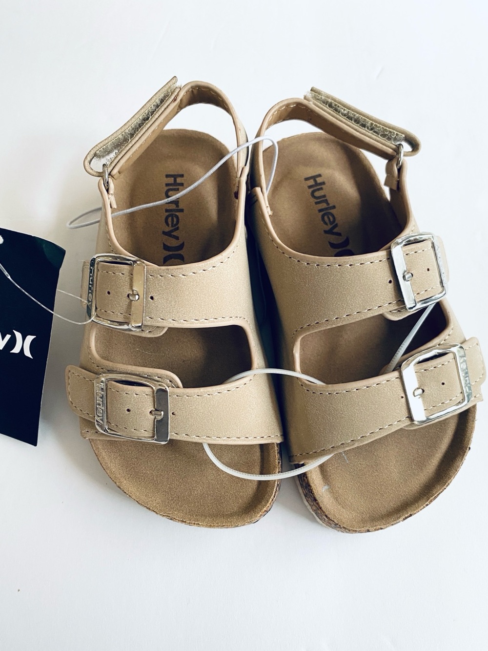 Hurley Kids Toddler 7 Beige Double-Buckle Sandals New